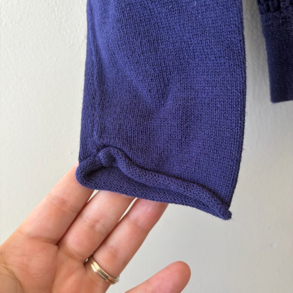 J. Crew Chunky Knit Royal Blue Crew‎ Neck Sweat 100% Cotton Women's Small - Picture 7 of 7